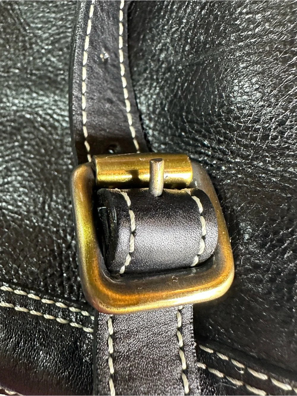 Black Leather Backpack Purse. Made in Brazil